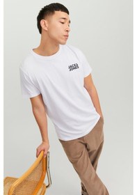 Resim Jack & Jones Jjecorp Logo Tee Ss O-Neck Noos Erkek Beyaz Tişört 