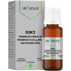 Resim Venatura Vitamin D3 K2 (11.25 mg) Damla 20 ml 