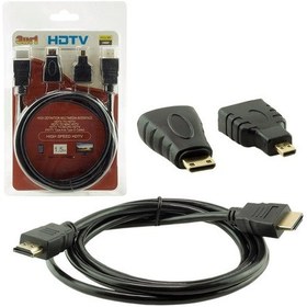 Resim Hdmi Kablo 1.5 Metre 3'lü Set Powermaster Micro Hdmi Hdmi Mini Hd 