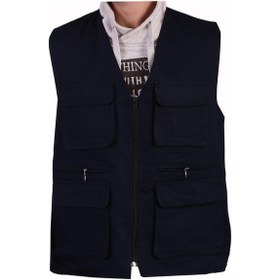 Resim Çok Cepli Yazlık Lacivert Kabardin Yelek (Yiğit İş Elbiseleri) 