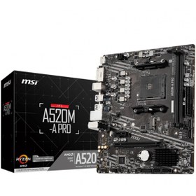 Resim MSI A520M-A PRO AMD A520 Soket AM4 DDR4 4600(OC)MHz mATX Gaming Anakart 