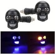 Resim Challenger 2 Adet 12v Kafatası Led Motosiklet Sinyal Lambası Bu Ye Araç Işığı Yardımcı Aydınlatma Bakım 