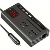 Resim Xuweiwei G8 Artı Kxiy 200w Araç İnverteri 12v 24vden 110v 220v Dönüştürücü Led Ekran 4 Usb Port Büyük Ekran Araba Şarj Cihazı Kompakt 