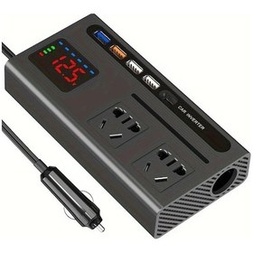 Resim Xuweiwei G8 Artı Kxiy 200w Araç İnverteri 12v 24vden 110v 220v Dönüştürücü Led Ekran 4 Usb Port Büyük Ekran Araba Şarj Cihazı Kompakt 