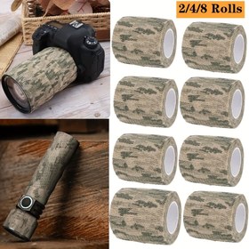 Resim Kamuflaj Kendinden Yapışkanlı Kamuflaj Bant Sarma - 2/3 inç x 14.76ft veya 5cmx 4.5cm için Açık Hava Sporları, Tırmanma, Kamp, Menzil Bulucu Kamera ve El Feneri, Bisiklet, 2/4/6/8 Rulo 