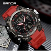 Resim Oldfriend Sanda Erkek Su Geçirmez Digital Saat Siyah Kırmızı Tpu Kayış 50m Tarih Alarm Diğer 