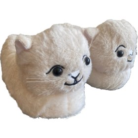 Resim VASKONİ Panduf Sevimli Kedi Hayvan Figürlü Peluş Kışlık Rahat Ev Terliği 
