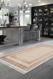 Resim Eko Trend Djt Banyo Paspası Yıkanabilir Kaymaz Taban F5036 Modern F5036-Trend-Banyo, Bej, 60 x 100 