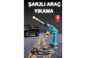 Resim MiraLive Şarjlı ve Yüksek Basınçlı Oto Yıkama Makinesi ve Sulama Tabancası Bahçe Yıkama Makinesi 