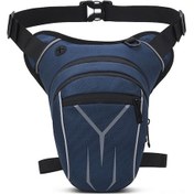 Resim Rogfer "motorsiklet Bacak Çantası - Su Geçirmez, Ayarlanabilir, 3 Fermuarlı Cep Ve Reflektörlü" Koyu Mavi Koyu Mavi 