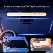 Resim Titanyum Gümüş Renkli Şeffaf Olmayan Araba Güneşlik Yalıtım ve Güneş Koruması Ön Cam Kapak Pencere Perdesi Işık Engelleyici Panel SUV/İş Araçları/Oldukça Büyük Sedanlar için Uygun 