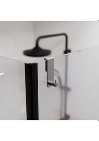 Resim İnoks Satine 304 Paslanmaz Çelik Duşakabin Askısı - Sadece 6mm Sabit Cam İçin - Sürgülü Kapıya Uygun Değildir Metalik 