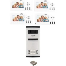 Resim Nts Diafon Görüntülü Dört Daire Için Villa Kit Set Komple 