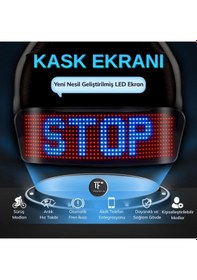 Resim Teknofun Akıllı Kask Led Ekranı - Bluetooth App Kontrollü Sinyal Ve Hız Göstergeli - 1 Adet 
