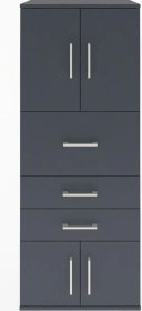 Resim Hyperion Dolap 2 Raflı 3 Çekmeceli 4 Kapaklı 60x44x163 Antras... Antrasit 