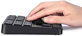 Resim kajilai Kablosuz Sayısal Klavye Taşınabilir 35 Tuşlu Finansal Muhasebe Ofis Klavyesi Dahili Pil Siyah 