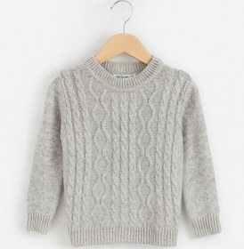 Resim CLOUDY WEAR&DESİGN Erkek Çocuk Bisiklet Yaka Örgü Desenli Triko Kazak (2-5 Yaş) 