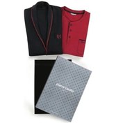 Resim Pierre Cardin Erkek Çeyizlik Uzunkollu Pijama Ve Triko Sabahlık 3'lü Set Takım 001 
