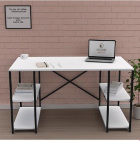 Resim Kenzlife Ofis Masası Yutaka 075 150 60 Byzsyh Bilgisayar Çalışma Büro Beyaz 