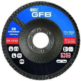 Resim Gfb 10 Adet Zirkonyum Flap Disk Zımpara 115 MM-120 Kum 