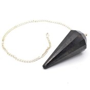 Resim Hakiki Doğal Şungit Taşi Pandül Sarkaç Rakkas Gri 