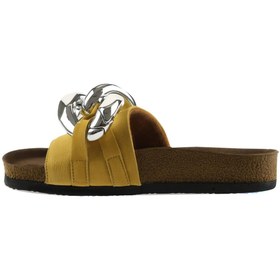 Resim Bueno Shoes Sarı Nubuk Deri Kadın Düz Terlik 05wt066 