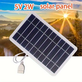 Resim Taşınabilir Güneş Paneli, 5V 2W, USB ile Su Geçirmez Güneş Şarj Cihazı, Güvenli Şarj Dengeleyici ile Güç Bankları, Cep Telefonları, Açık Hava Kampı ve Ev Kullanımı için Uygun, Taşınabilir Yedek Pil | Dikdörtgen Güneş Paneli | Hafif Şarj Cihazı 