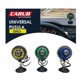 Resim PINUKS Pusula Işıklı Büyük Boy Vantuzlu Rekli Işık Oto Aksesuar Premium 