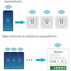 Resim TUYA Wifi Akıllı Anahtar 2 Çıkış ( Kuru Kontak ) Panjur Kepenk Vs Kontrol 