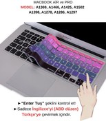 Resim Mcstorey Macbook Air Pro Klavye Koruyucu (US TO TR) Ombre (ESKİ USB’Lİ MODEL 2008/2017 YILI) Ile Uyumlu 