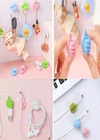 Resim KİNG VEGAS TİCARET 3 Adet Çok Fonksiyonlu Yapışkanlı El Şeklinde Başparmak Kablo Tutucu Düzenleyici Sabitleyici 