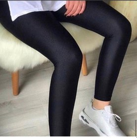 Resim Parlak Disco Tayt Yüksek Bel Toparlayıcı SiYAH 