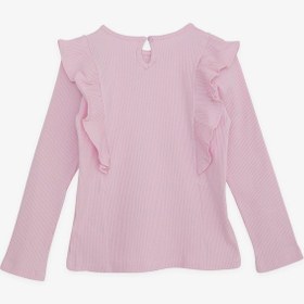 Resim Breeze Kız Çocuk Uzun Kollu Bluz Fırfırlı 4-8 Yaş, Pembe 