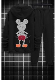 Resim Mause Baskılı Eşofman Takımı Siyah 