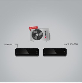Resim Arçelik ZM18103 MD 1+2 Multi Klima / 1 Adet 12 BTU Siyah+1 Adet 12 BTU Siyah İç Ünite / 1 Adet 18 BTU Dış Ünite 