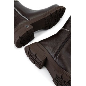 Resim Tamer Tanca Kadın Hakiki Deri Kahverengi Floter Klasik Çizme 33 22510 Bn Czm Sk25-26 Kahve Floter Kahverengi 