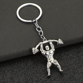Resim Erkekler için 1 adet Metal Dambıl Ağırlık Kaldıran Çinko Alaşım Anahtarlık, Mezuniyet Hediyesi 