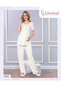 Resim Birolgaye Limissi 2091 Yeni Sezon Dantelli Hamile Lohusa Pijama Takımı 