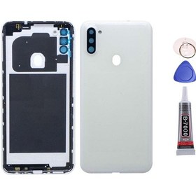 Resim Samsung A11 Beyaz Uyumlu Arka Kapak Batarya Kapağı Pil Kapağı Yapışkan Ve Sökme Aparatıyla Beraber Full Set Beyaz 