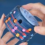 Resim 1 adet 3D Puzzle Küp Oyuncak - Sihirli Fasulye Gyro Spinner, Gençler için Beyin Egzersiz Oyunu, Kırmızı, Mavi, Siyah Eğitici Çocuk Oyuncak - Halloween, Noel ve Şükran Günü Hediyeleri için Mükemmel 