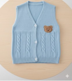 Resim CLOUDY WEAR&DESİGN Erkek Bebek Nakışlı Triko Hırka&Yelek 