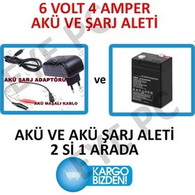 Resim 6 Volt 4 Amper Çocuk Oyuncak Için Akü Ve Şarj Adaptörü Aleti 