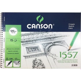 Resim Canson 1557 Eskiz Defteri Spiralli 120G 15 Yaprak 35X50 Cm 