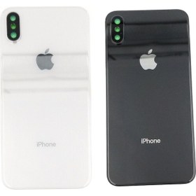 Resim İphone X Kamera Camlı Arka Kapak Batarya Pil Kapağı 