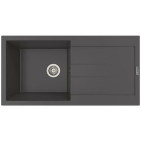 Resim POLEX Cristalüx Granit Evye P-x1 Antrasit Tezgah Altı Ve Tezgah Üstü Mutfak Evyesi 98x49,5cm 