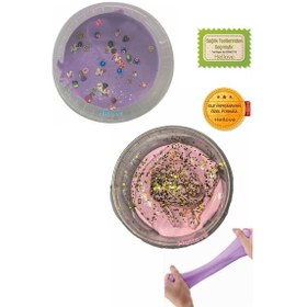 Resim Rengarenk Adet Simli Ve Süslü Slime Sılaym Ele Yapışmayan Slaym Oyun Hamuru 