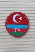 Resim İZMİR ASKERİ MALZEME azerbaycan turkiye bayrakli nakis islemeli arma patch pec 