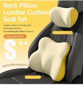 Resim Cloud011 Gri Takım 2li Ergonomik Araç Koltuğu Ve Bel Yastığı Seti 3d Hafıza Köpük 