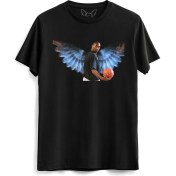 Resim Alfa Tshirt Kobe Bryant Resimli Baskılı Çocuk Siyah Tshirt 