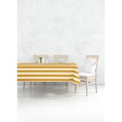 Resim Stripe Dikdörtgen Masa Örtüsü Hardal 150x230 Cm The Mia